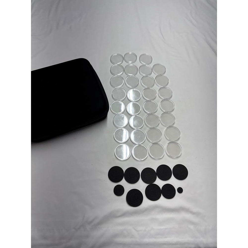Coin Storage Case with Clear Capsules and Adjustable Foam Gaskets Black